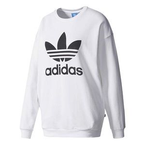 White Adidas Crewneck Sweatshirt